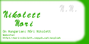 nikolett mori business card